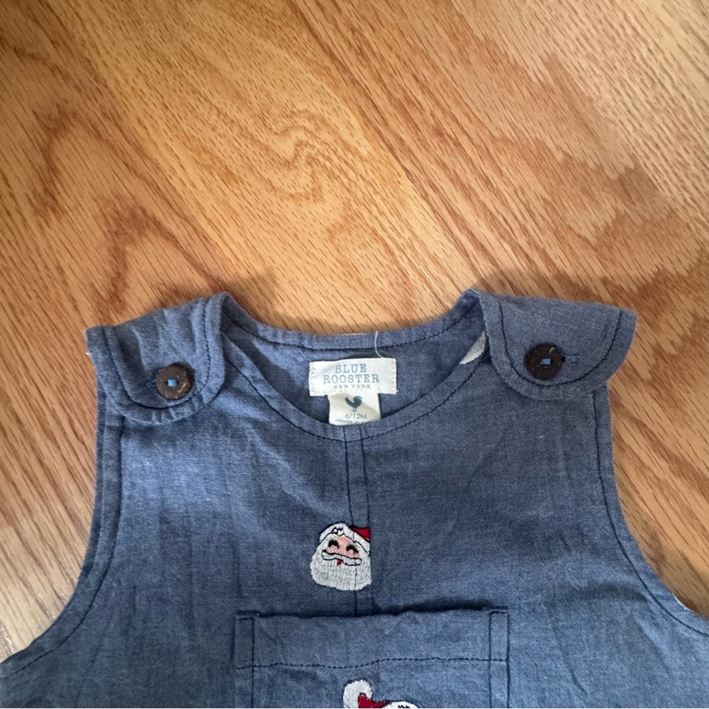 Pink Chicken Blue Distressed Overalls - Picture 3 of 3